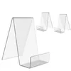 2pcs Book Stand Display Holder Desktop Transparant Acryl Bookshelf Clear Rack Magazine Vertical Ledge Table Shelf Organizer