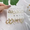 Dangle Ohrringe Kisswife Fashion Pearl Hoop Set für Frauen Geometirc Gold Color Metal Circle Brincos Trend Schmuck Geschenke