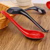 Spoons 1/10pcs Soup Japanese Rice Anti Scalding Red And Black Sauces Scoops Portable Long Handle Kitchen Tableware