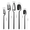 Dijkartikelen sets 5 -stcs/set kit lepel vork bestek set roestvrij staal hangable flatware huis keuken koffie