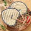 Decorative Figurines Comfortable Grip Convenient Round/Heart Shape Woven Fan Non-slip Basho Anti-tear Living Room