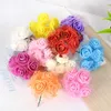 Decorative Flowers 36/72pcs 3.5cm Mini Foam Rose Heads With Lace Artificial Silk Flower For Wedding Bride Bouquet DIY Wreath Decoration Fake