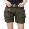 Camuflagem do Exército Mulheres Shorts Casual Moda curta pequena algodão 240411