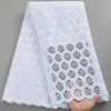 SJD Lace Witte Guipure Cord Lace Fabric met pailletten 2024 Hoogwaardige kanten materiaal bruids voor Nigeriaanse trouwjurk A3036 240326