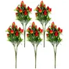 Fleurs décoratives 5 pcs Artificiel Simulater Strawberry Home Decor Branch PVC PVC Fake Fruits branches