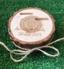 Party Decoration Customized Wedding Gifts Ring Bearer Box Personalized Holder Nature Wood Slice For Engagement