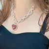 Chaînes Gift Knit Ins Style Heart Clavicule Chaîne de perle Collier Weave Choker
