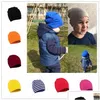CAPS HATS TODDLER NEWBorn Baby Winter Warm Knit Hat Kids Girls Gandy Color Sticking Spädbarn Earmuffs Beanies Skl Drop Delivery Mat Otxre