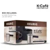 Kcafe single serve k tasse de café latte et cappuccino fabricant en charbon de bois foncé avec du lait non laitier, de la mousse chaude et froide - compatible avec les cafetières KCAF uniquement