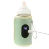 Portable Milk Bottle Warmer Bag Case 20 Temp Level Baby Feeding Bottle Insulation Sleeve Heating Cover Travel Essential 240326