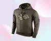 Spaccatura Blackhawks Olive Salute al servizio Ko Performance Ice Hockey Hoodie Men Women257L2058314