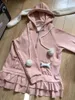 Sweat à capuche féminin Sweet mignon rose polaire à capuche à hache à capuche fille fille en peluche queue épaissie de cardigan manteau