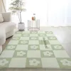 Pastoral Style Carpets for Living Room Checkerboard Bedroom Decor Bedside Carpet Home Study Floor Mat Large Area green Plush Rug