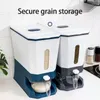 Garrafas de armazenamento pressionando a prova de arroz de arroz de insetos automáticos espessados para dispensador de cereais de vedação
