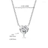 Chains 2024 Heart Shaped 8mm Moissanite Diamond Necklace For Woman Pendant 925 Silver Party Bridal Fine Jewelry