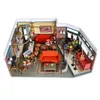 DIY Central Perk Cafe Doll Houses houten poppenhuis miniatuur met meubels kit DIY -assembleerspeelgoed voor volwassen meisje cadeau casa