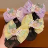 Hair Accessories Mesh Snood Spring Clip Lovely Colorful Bow Nets Invisible Princess Sequin Birthday Party