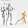 Action Toy Figures Högkvalitativ kropp Kun/Body Zen Posture Spela Gray Color Version Black Orange PVC Action Mönster Samlingsmodellleksak