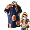 Costumi di anime Nuovo arrivo Anime Anime One Piece Luffy Cosplay Shirt Summer Daily Wear Performance Stage Performance Halloween COSTUTTO COSTUTTO UNISEX AUD per adulti 240411