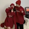 Women's Sweaters Couples Matching Outfits Autumn And Winter Christmas Red Sweater Dress Atmosphere Niche Design Knitwear