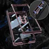 Magnetiskt gångjärn Klar hårt täckningsfodral för Samsung Galaxy Z Fold 4 Luxury Plating Trarents Frame Case för Galaxy Z Fold4 Case