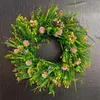 Decorative Flowers Spring Wreath Wildflower Green Leaves And Summer Mother'S Day Decoration Big Fall Wreaths For Front Door