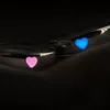 蛍光ブルーピンクのハートリングカップクリエイティブラブレトロラミナスオープンリング女性男性ラーバーフィンガーリングパーティージュエリーギフト