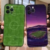 Fotbollsarena telefonfodral för iPhone 11Promax 13 14 12 Pro Max Mini XR X XS 6 6S 7 8 Plus Funna Shell Cover
