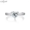 Cluster Rings LECLAT 1CT Heart Cut Moissanite Engagement Ring For Women GRA 925 Sterling Silver Wedding Plated Diamond Band Jewlery