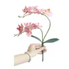 Flores decorativas 1pcs orquídea flor artificial flor branca seda phalaenopsis ramil ramal natal mesa decoração de casamento arranjo floral