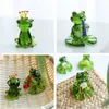 Gardendecoraties Kroonkikker ornamenten kikkers schattige microlandschap creativiteit creatief groen waterdicht en duurzaam cartoonglas