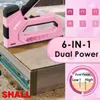 SHALL Staple Gun Heavy Duty 6 in 1 Manual Brad Nail Gun with 4000 Count Staples & Staple remover for Upholstery Material