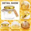 Dîne 60pcs Mini Glass Honey Bocs 1,5 oz avec plongeurs en bois cartes de charmes d'abe