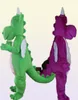 2020 Discount Factory En Green Purple Dragon Mascot Costume med vingar för vuxen att bära för 3688494