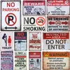 Vintage Metal Tin Signs Warning No Parking Toilet Danger No Stupid People Art Poster Plaque Pub Garage Wall Decor