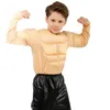 Enfant homme faux t-shirts muscle t-shirts éponge pads abs