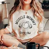 Retro spier mama gym shirt bodybuilder en gewichtheffen cadeau mom t-shirt golf tees xs-5xl kerstcadeau bedrukt tee tee t-shirt