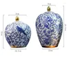 Depolama Şişeleri Çin tarzı mavi ve beyaz porselen tankı genel el sanatları dekorasyon mutfak tahıl dağıtıcı ev aracı