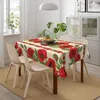 Красная цветочная прямоугольная скатерть 60x90 дюймов для мытья стола столовая ткань для кухни столовая вечеринка настольное украшение