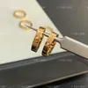 Designer Charm v Gold CNC Precision Edition Carter Narrow Single Diamond Love Thread Ring Couple Simple Fashion Matching