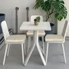 Coperchi di sedie Copertura quadrata Crema Crema Messa in marmo Cucina Sedili da pranzo Rimovibili