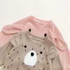 Trousers Korean Style Infant Baby Girls Clothing Suit Long Sleeve Cotton Cartoon Printed Tshirt+Pants Autumn Spring Children Clothes Set