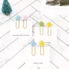 4 PCs/lote kawaii novidade colorida clipes de papel de bordo marcador de magro sinalizador de clipe de escritório acessórios de escritório deco supllies