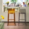 Transparent Bar Stuhl Acryl High Stool Nordic Moderne Restaurant Thekeschalter Designe Luxus entspannter Plastikstühle Ottomane