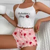 Kvinnor Suspender Shorts Ytter Robe Bathrobe Casual Nightwear Set Pyjamas Womens ärmlösa Camisole Shorts Set Milk Silk Home Clothing NG NG