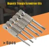 6/12pcs 50mm Triângulo magnético Fejura Bits de aço S2 Aço 1/4 polegada Héxade