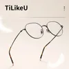 Zonnebrillen frames trendy merk TilikeU mannen pure titanium bril met ronde ultralicht retro hoge waarde bril vrouw