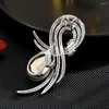 Brooches Luxurious Exquisite Angel Wing Jewel Feather Brooch Women's Fashion Charm Pearl Inlaid Diamond Metal High-end