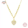 Chains Canner 925 STERLING COLET COOD PENDANT PENDANT ZIRCON Collier pour les boucles d'oreilles Love Ins 18K Love 18K