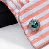 カフリンクTomye Mens Cufflinks Luxury High Quality Green Crystal Silver Color Copper Cuff Cuff LinksラウンドジュエリーXK19S010 Y240411